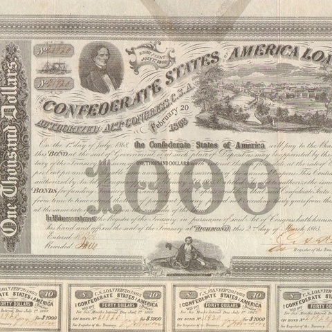 Заем Конфедерации 1863 год - США