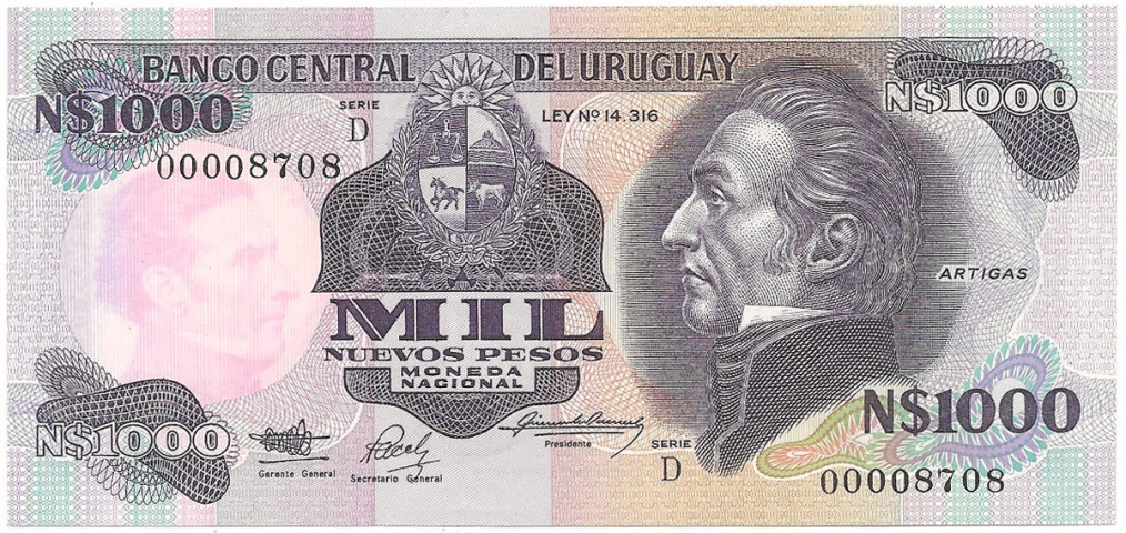 1000 новых песо, 1981 год