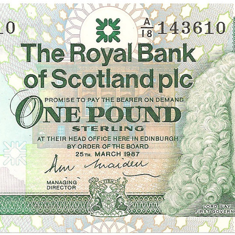 1 фунт, 1987 год