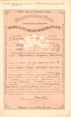 Харьковское общество взаимного страхования 1906 год