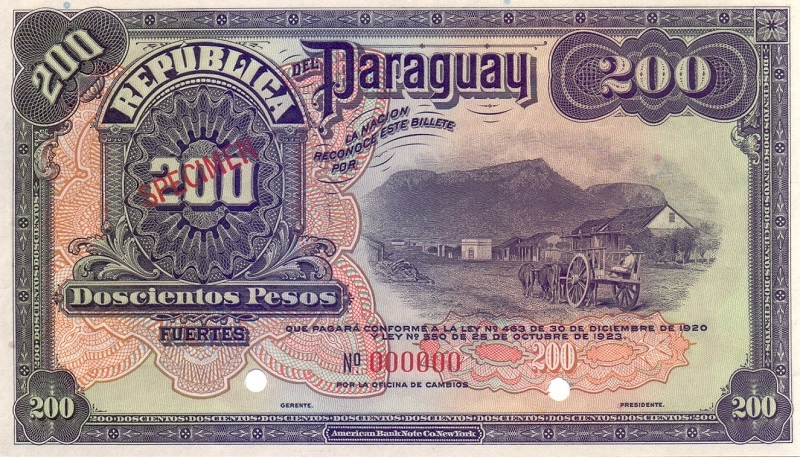 200 песо 1923 год - образец