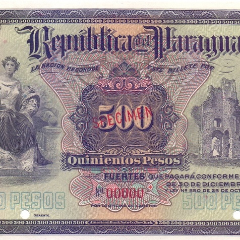 500 песо 1923 год - образец