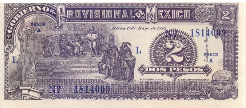 2 песо 1916 год "L"