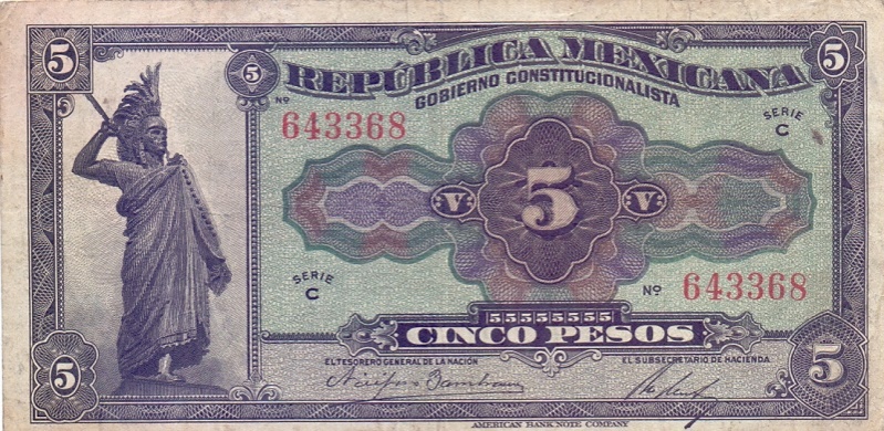 5 песо 1915 год