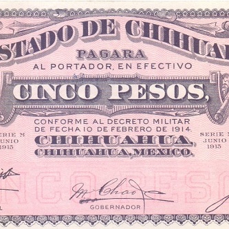 5 песо 1914 год