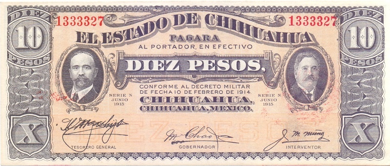 10 песо 1914 год