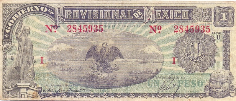 1 песо 1916 год "I"
