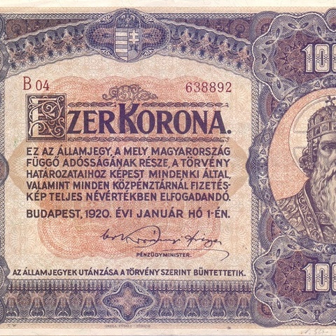 1000 крон 1920 год