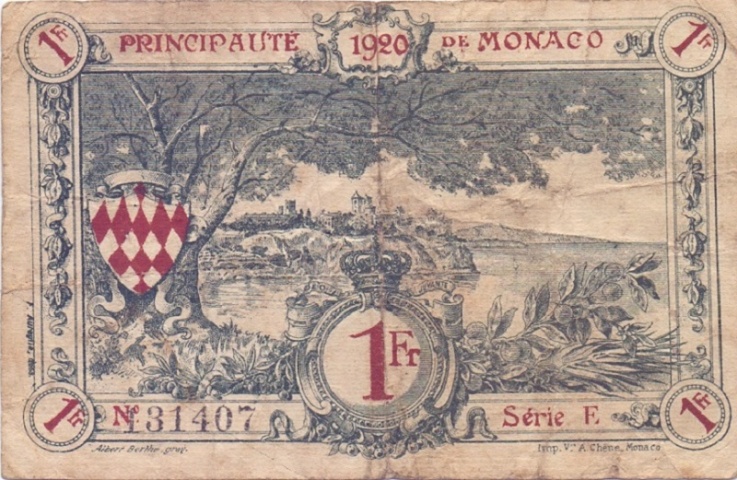 1 франк серия Е 1920 год