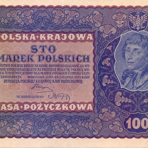 100 польских марок, 1919 год (IH серия G)