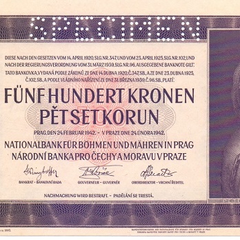 500 крон 1942 год - образец