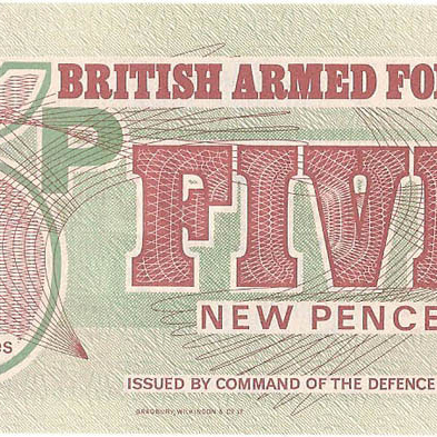 Ваучер британских вооруженных сил. 5 пенсов, 6-я серия 1972 год