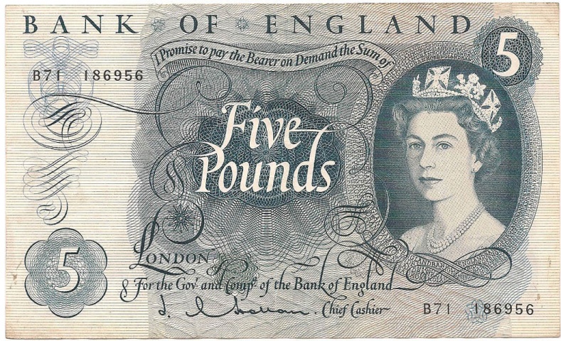 5 фунтов, 1963 год (J.Q.Hollom)