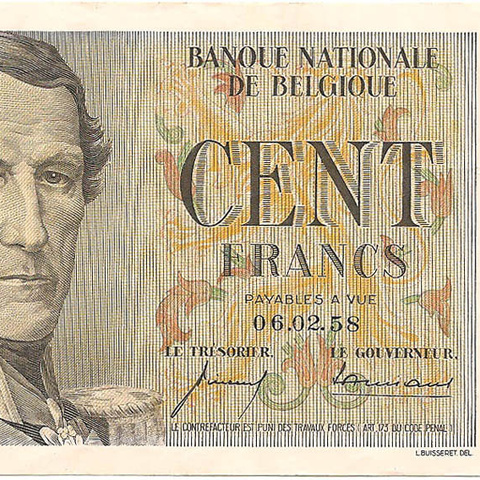 100 франков, эмиссия 1950-1952 годов