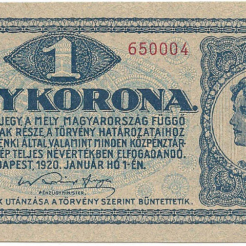 1 крона, 1920 год