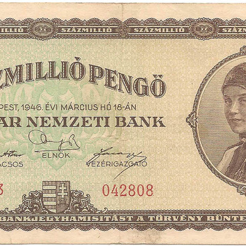 100 миллионов пенго, 1946 год