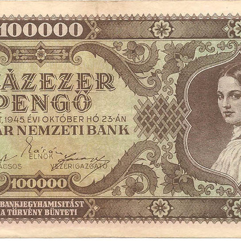 100 тысяч пенго, 1945 год