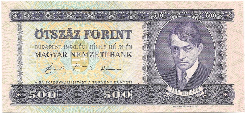 500 форинтов, 1990 год