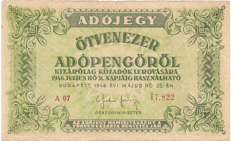 50000 адопенго, 1946 год