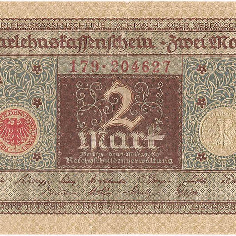 2 марки, 1920 год (красная печать)