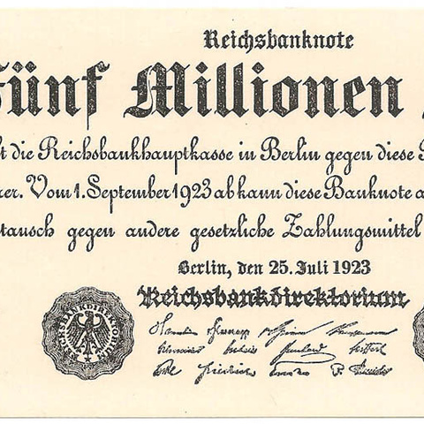 5 миллионов марок, 1923 год