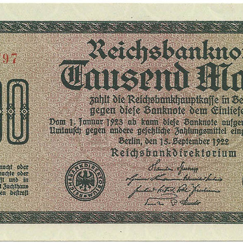 1000 марок, 1922 год