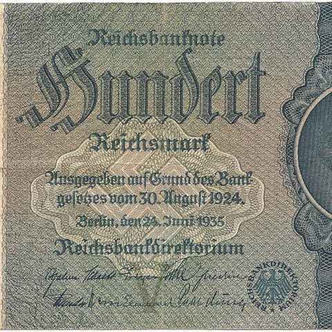 Германия, 100 марок, 1935 год (цена от 10 штук)