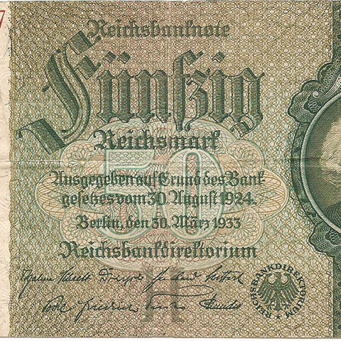 50 рейхсмарок, 1933 год