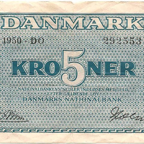 5 крон, выпуск 1944-1950 гг.