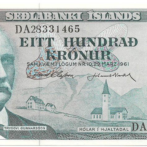100 крон, 1961 год (Olafsson-Nordal)