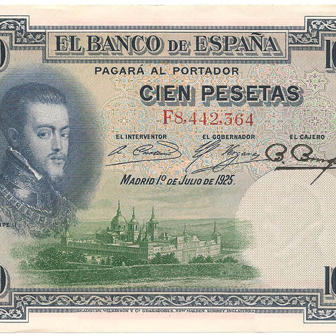 Испания, 100 песет, 1925 год (цена от 10 штук)