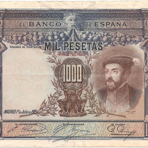 1000 песет, 1925 год