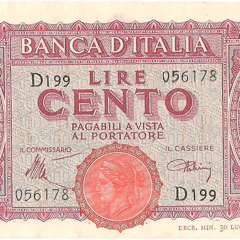 100 лир, 1943 год