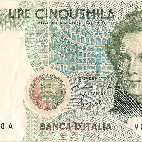 5000 лир, выпуск 1985-1996 гг.
