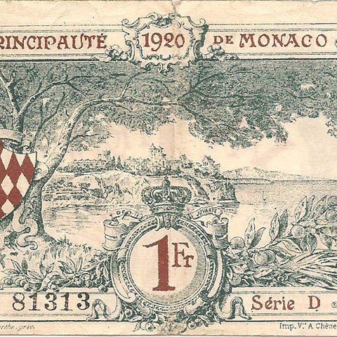 1 франк серия D 1920 год