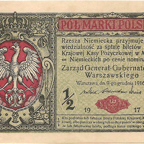 1/2 польской марки, 1916 год