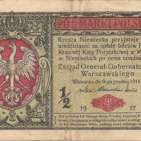 1/2 польской марки, 1916 год (2)
