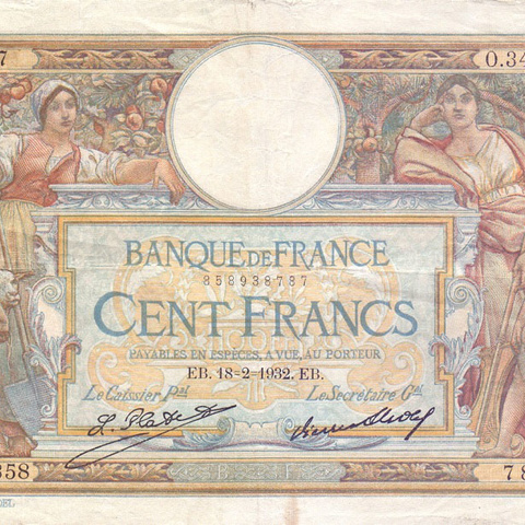 100 франков, 1932 год