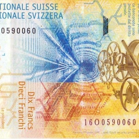 10 франков, 2016 год UNC