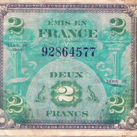 2 франка, 1944 год (флаг)