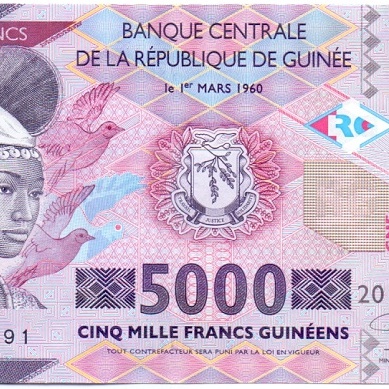5000 франков, 2015 год UNC