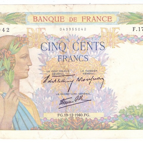 500 франков, 1940 год