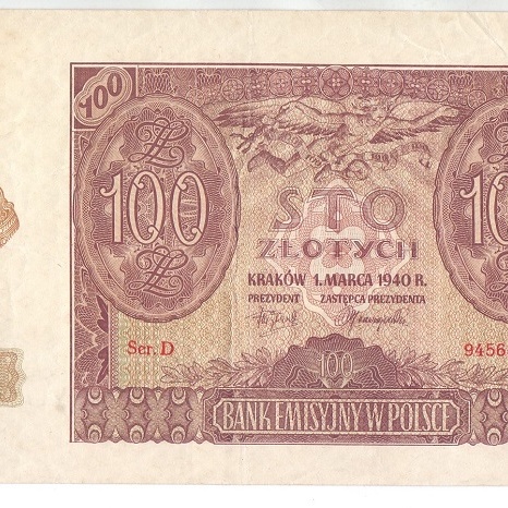 100 злотых, 1940 год