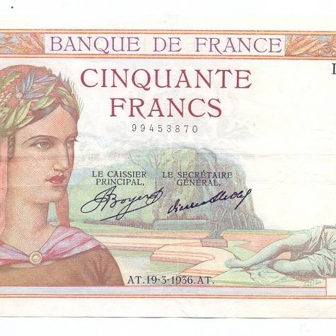 50 франков, 1936 год