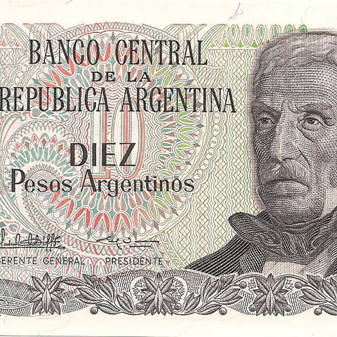 10 аргентинских песо, 1983-1984 гг.