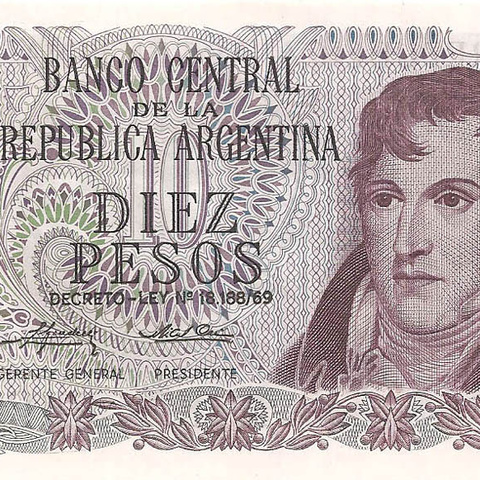 10 песо, выпуск 1973-1976 гг.