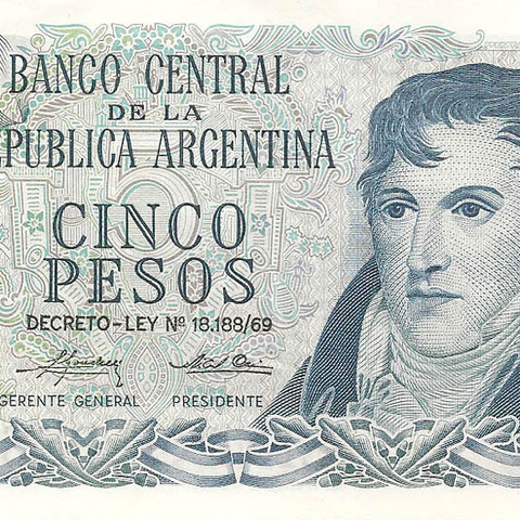 5 песо, выпуск 1971-1973 гг.