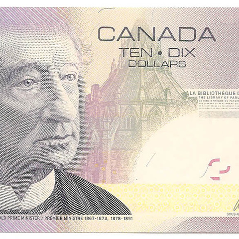 10 долларов, 2005 год UNC
