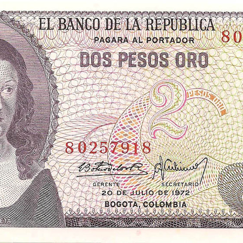 2 песо, 1972 год