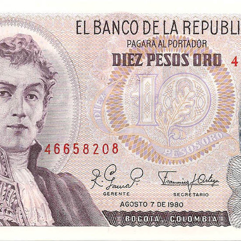 10 песо, 1980 год